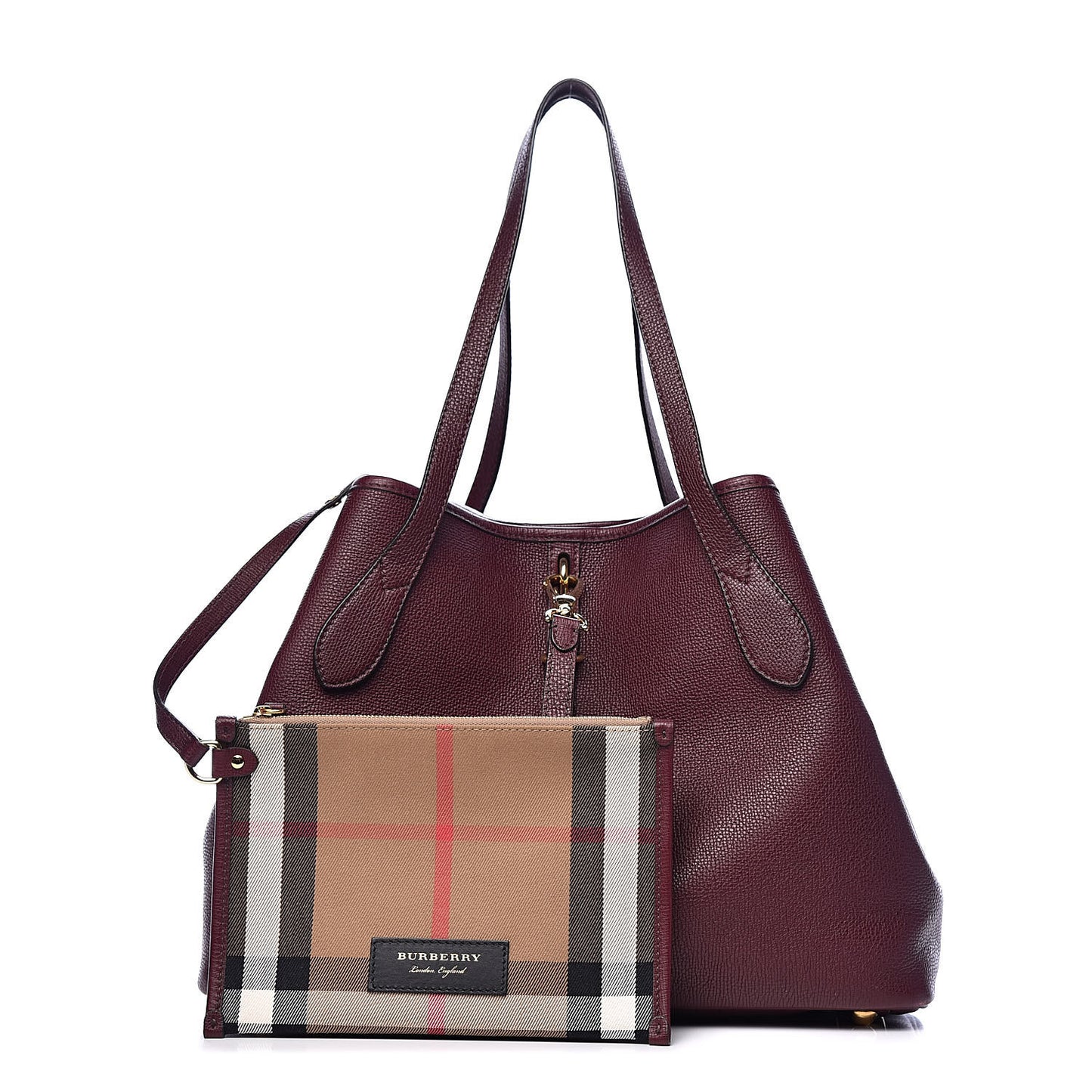 Grainy Calfskin Medium Honeybrook Tote Dark Plum