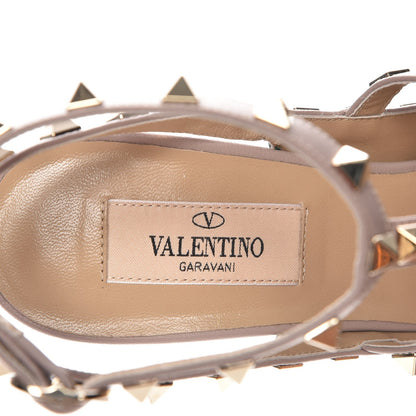 Valentino Garavani Calfskin Nappa Rockstud Ankle Strap 100mm Pumps 38 Giada Poudre 7 of 9