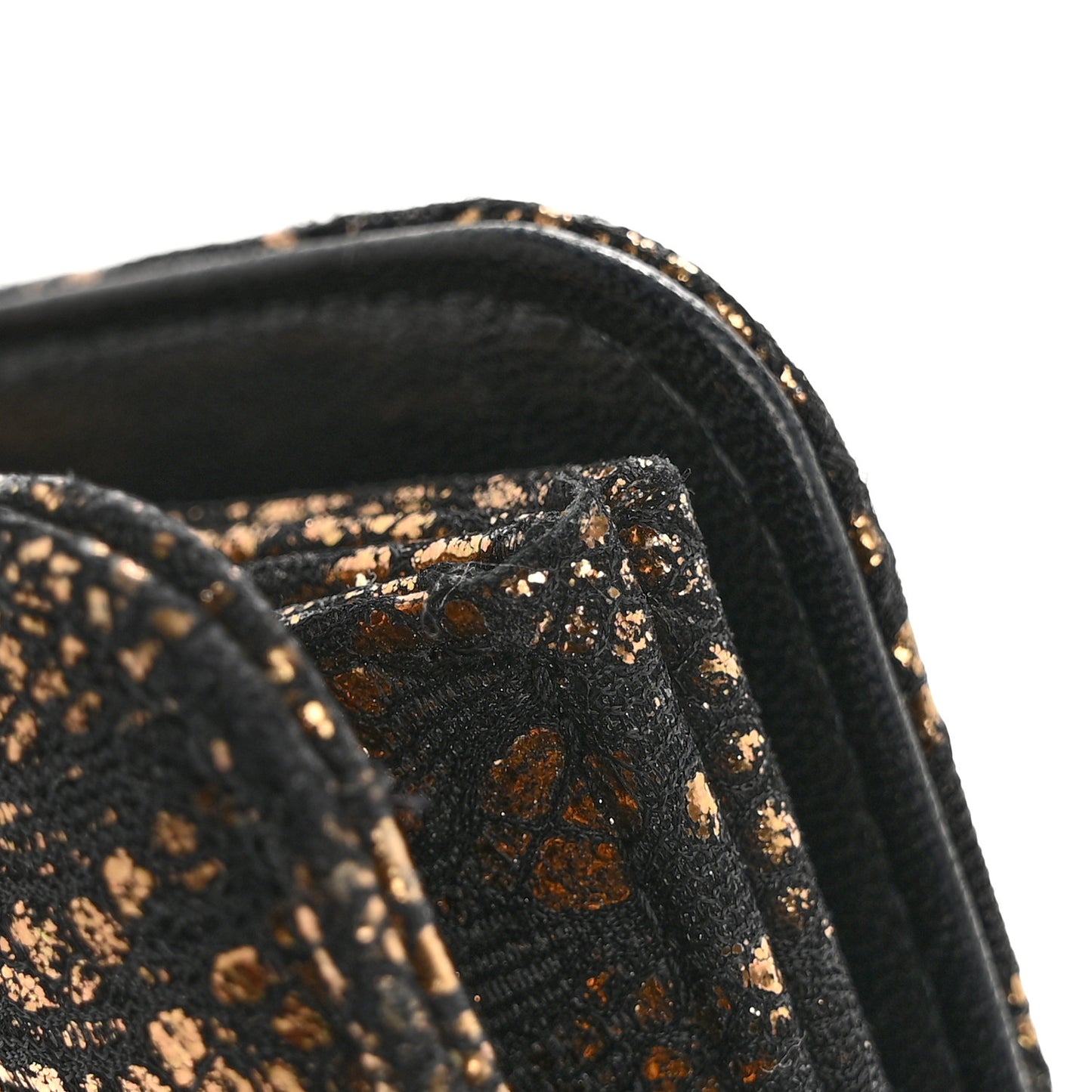 Metallic Tweed Quilted Clutch Black Gold