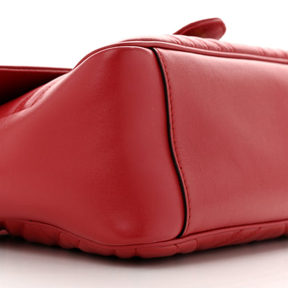 Gucci Calfskin Matelasse Small GG Marmont Top Handle Shoulder Bag Hibiscus Red 9 of 10