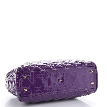 Christian Dior Patent Cannage Small Dior Soft Shopping Tote Violet 4 of 8