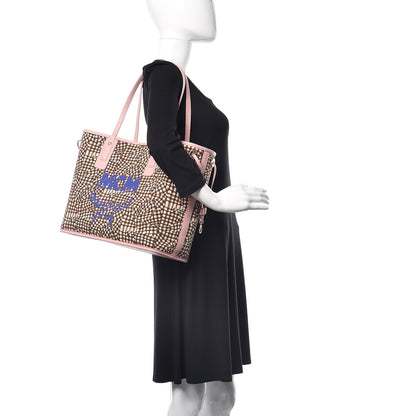 MCM Visetos Medium Liz Reversible Shopper Tote Soft Pink 2 of 15