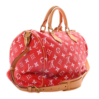 Louis Vuitton Calfskin Monogram Speedy P9 Bandouliere 40 Red 4 of 10