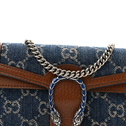 Gucci New Denim GG Monogram Dollar Calfskin Enamel Super Mini Dionysus Shoulder Bag Blue Tea Cuir Epilog Electric Blue 7 of 12