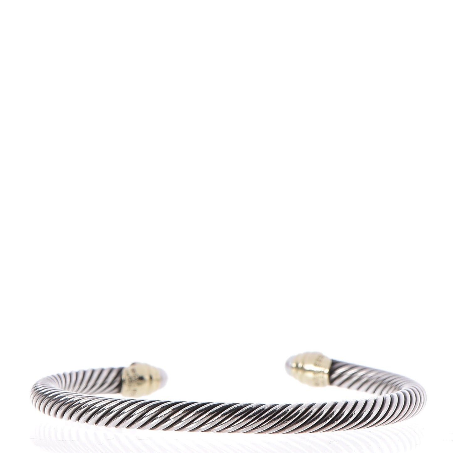 Sterling Silver 14K Yellow Gold Pearl 5mm Cable Classics Petite Color Bracelet