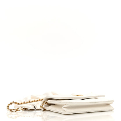 Chanel Lambskin Quilted Romance Clutch With Chain White 4 of 11