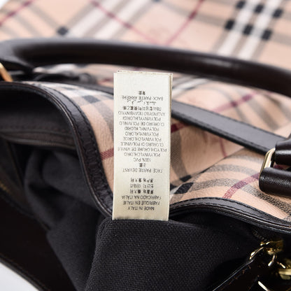 Burberry Haymarket Check Medium Golderton Tote Chocolate 8 of 8