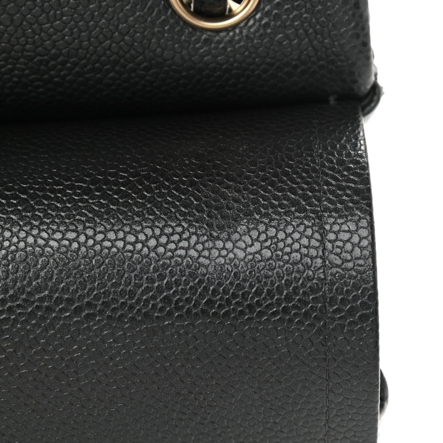 Caviar Quilted Jumbo Double Flap Dark Grey