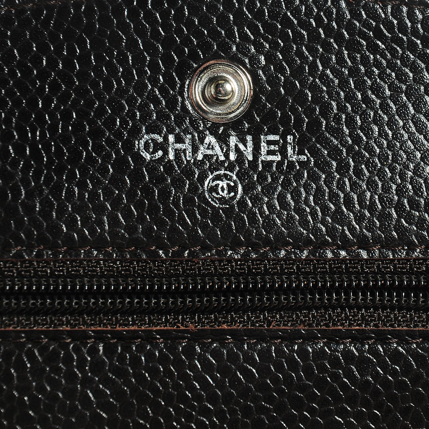 Chanel Caviar Timeless CC Wallet On Chain WOC Dark Brown 6 of 9