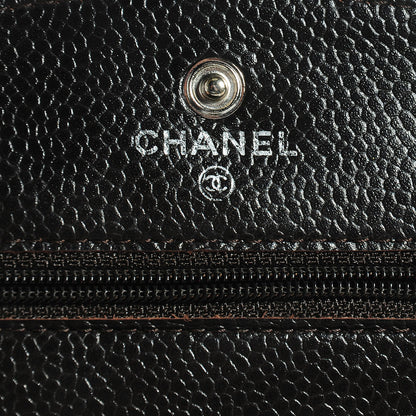 Chanel Caviar Timeless CC Wallet On Chain WOC Dark Brown 6 of 9