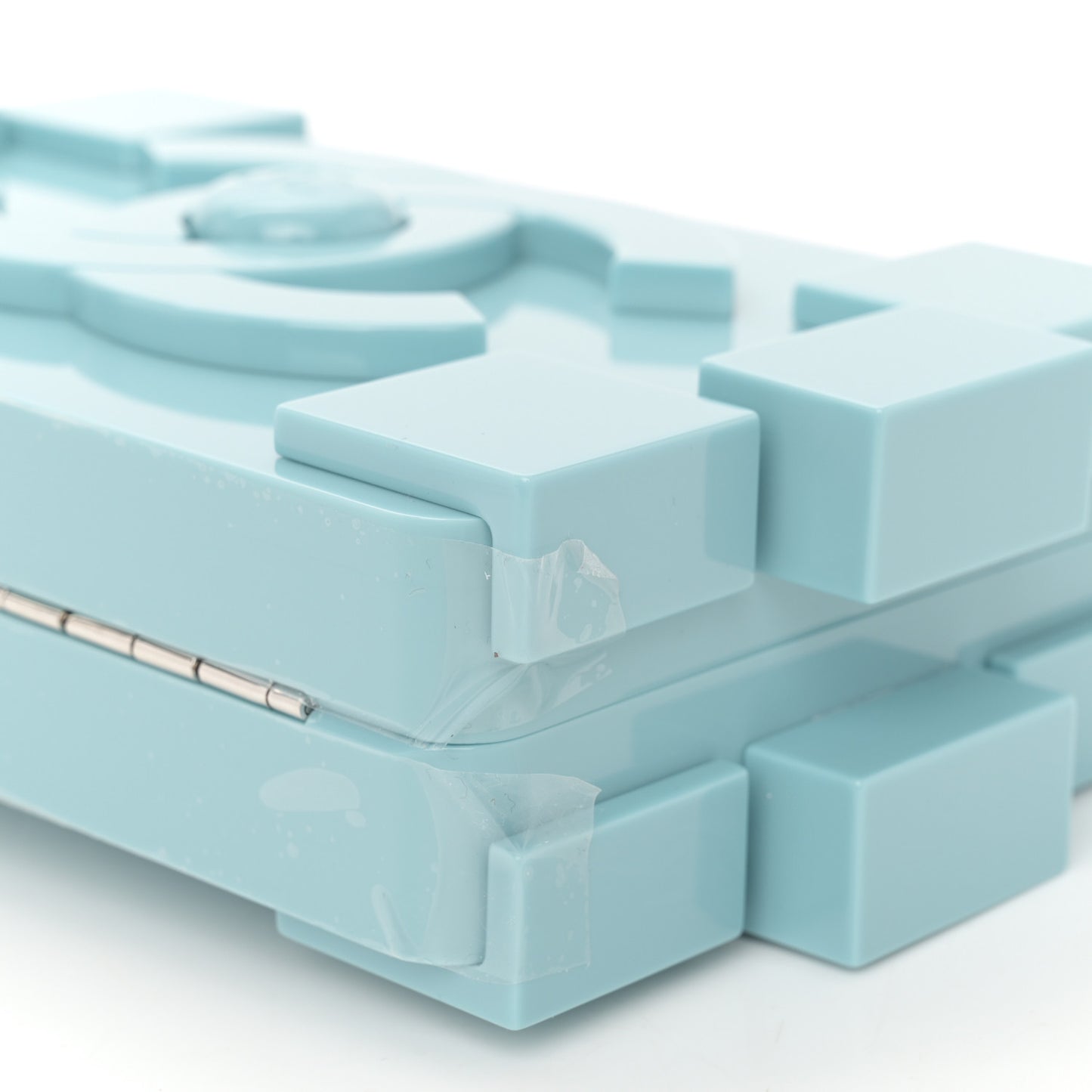 Plexiglass Boy Brick Lego Clutch Light Blue
