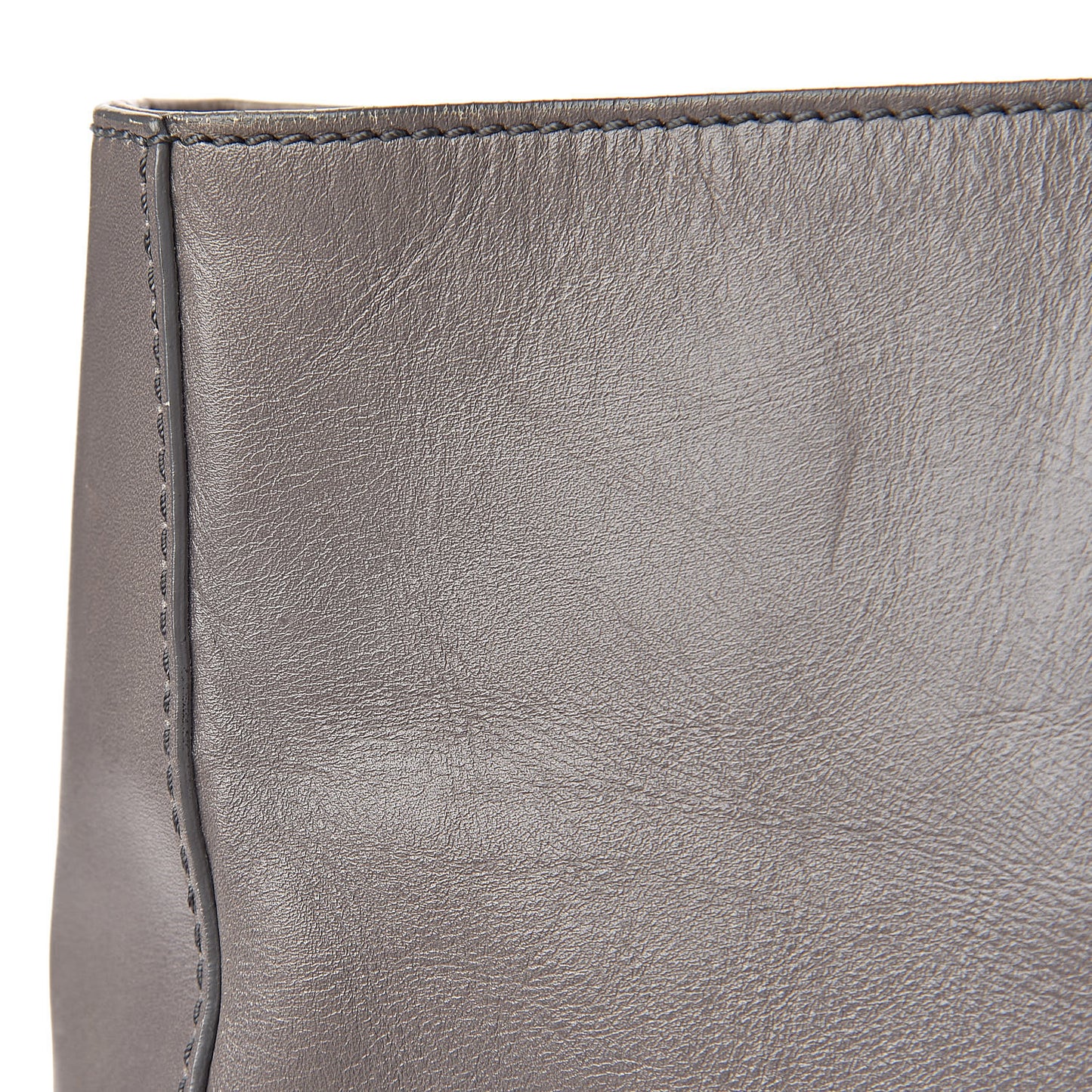 Vitello Acqua Large Twins Tote Grigio Scuro