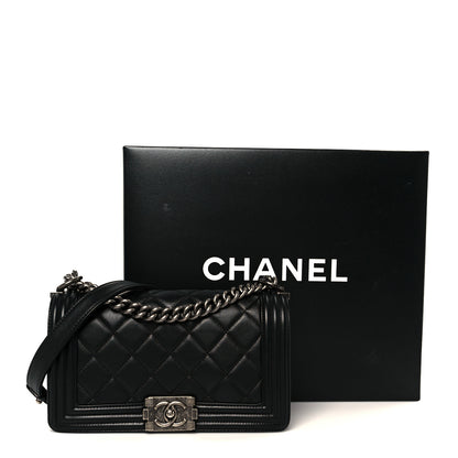 Chanel Calfskin Quilted Medium Boy Flap Black 11 of 11