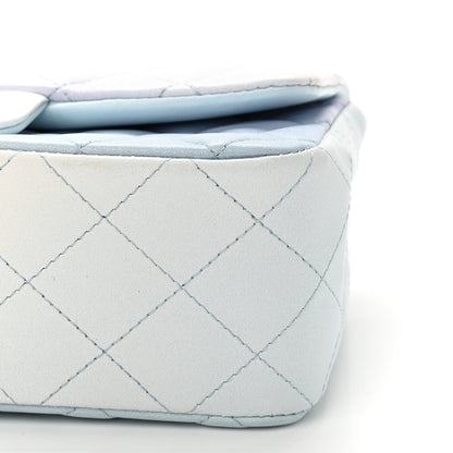 Chanel Perforated Lambskin Quilted Mini Rectangular Flap Light Blue Light Purple White 10 of 11