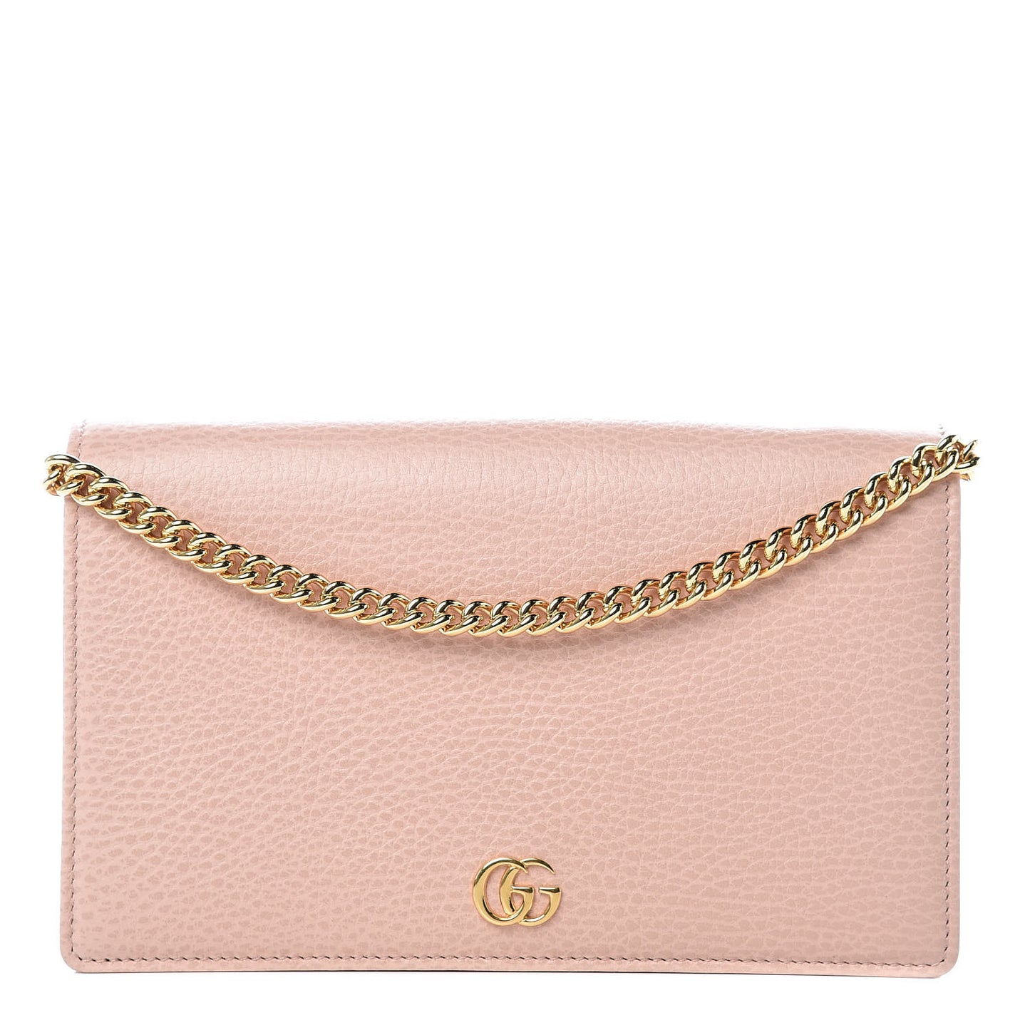 Dollar Calfskin Mini GG Marmont Chain Wallet Perfect Pink