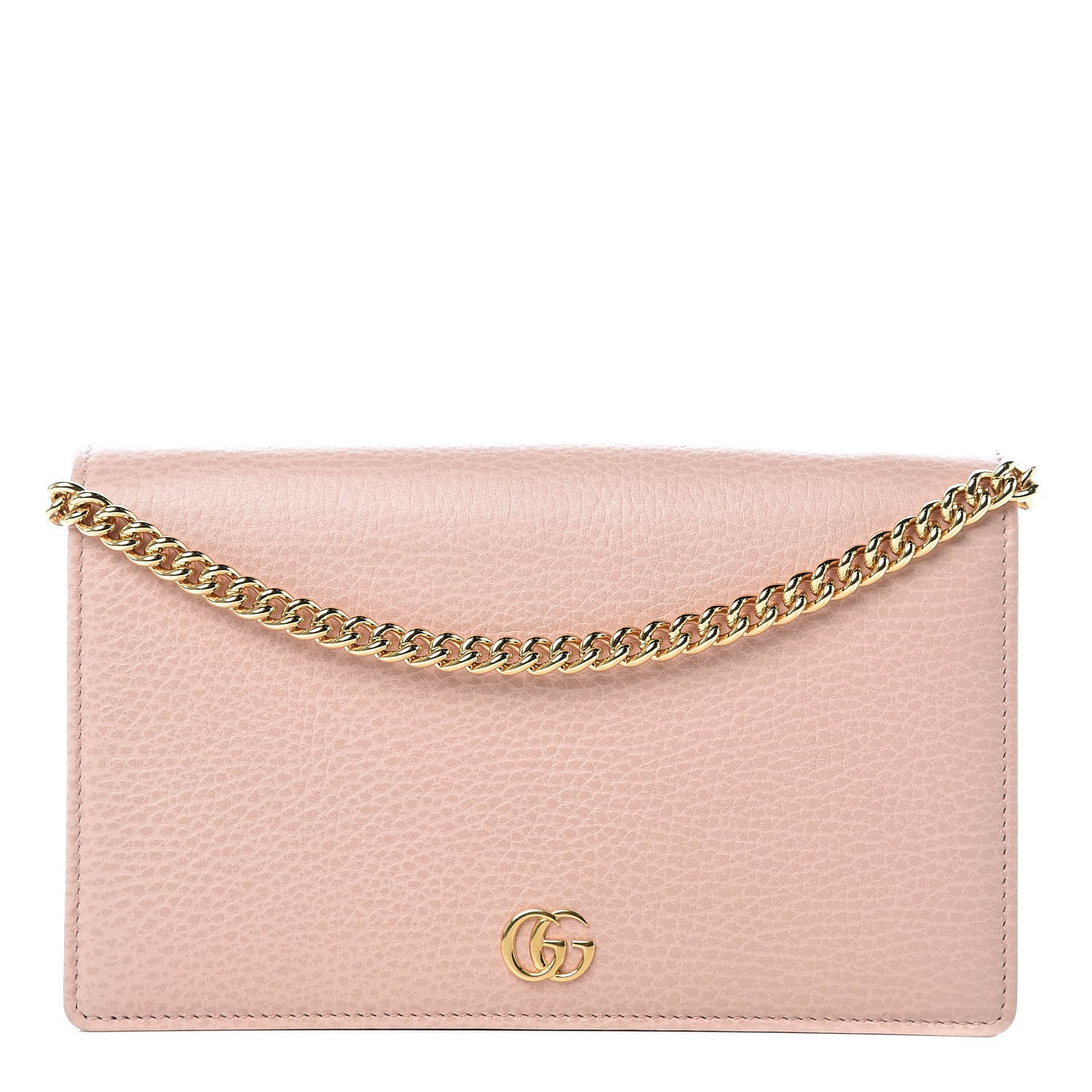 Gucci Dollar Calfskin Mini GG Marmont Chain Wallet Perfect Pink 1 of 10