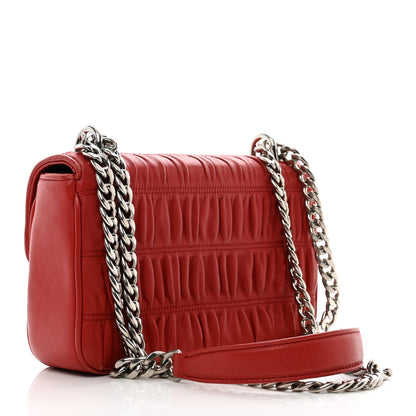 Prada Nappa Gaufre Small Chain Flap Shoulder Bag Fuoco 3 of 12