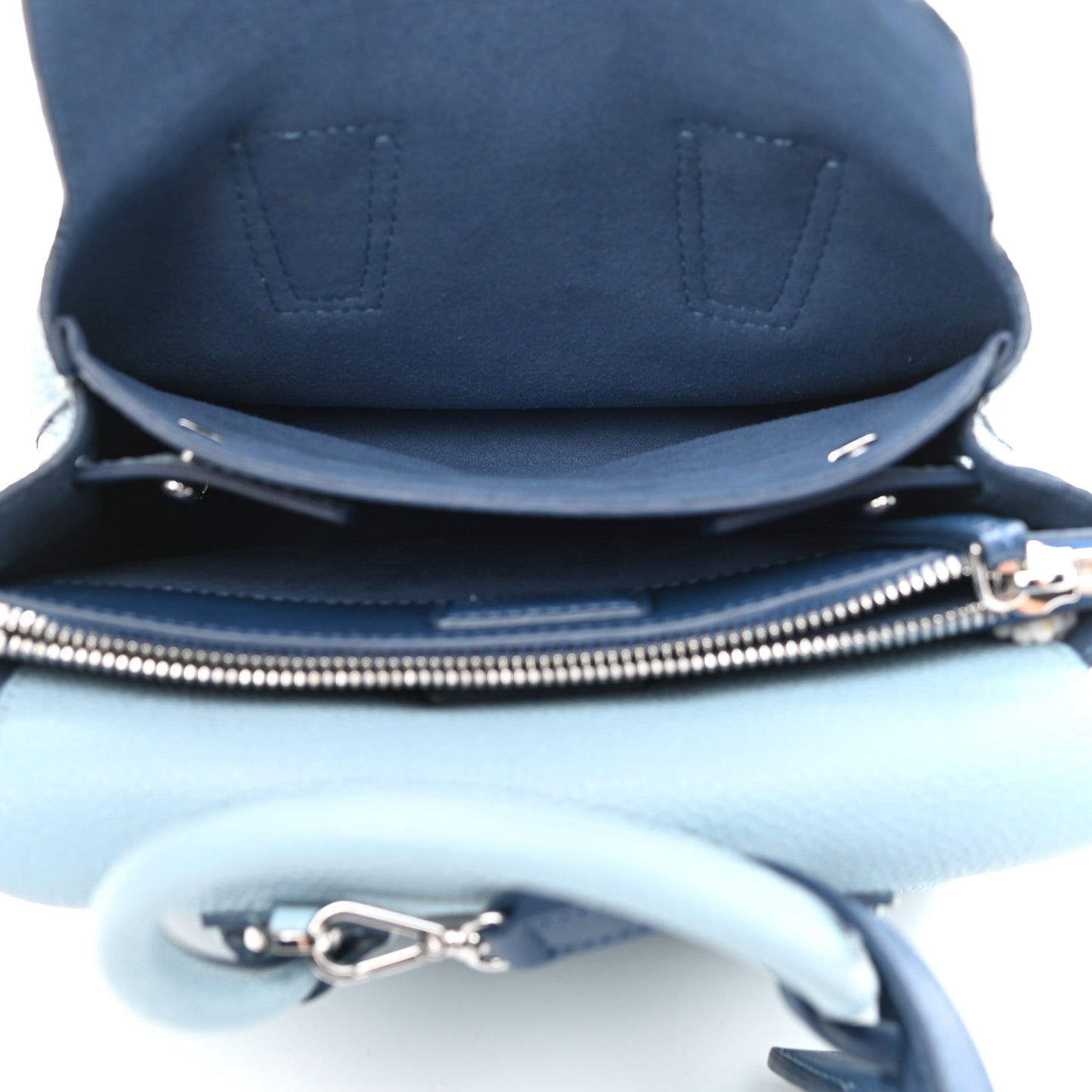 Grained Calfskin Mini Milla Tote Blue