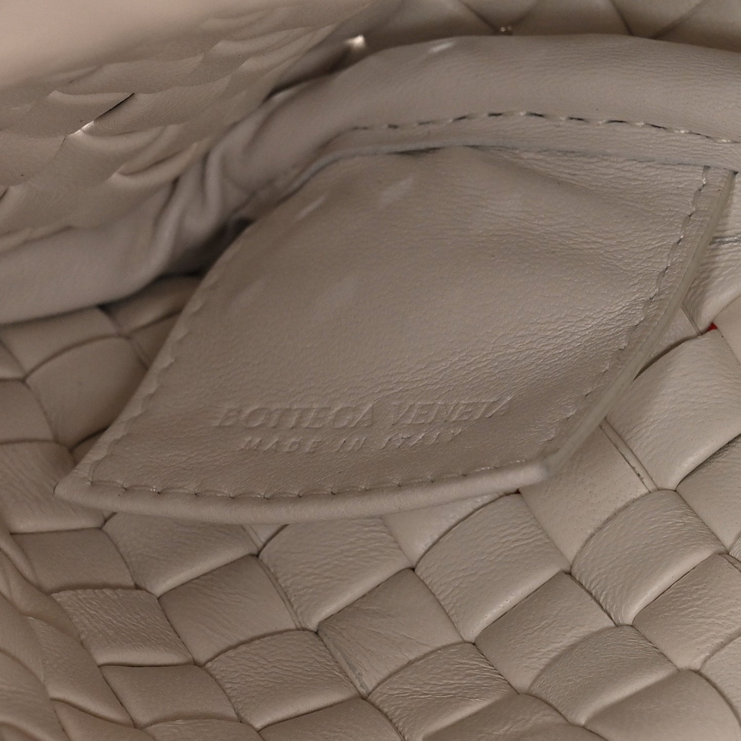 Nappa Intrecciato Crisscross Clutch Chalk