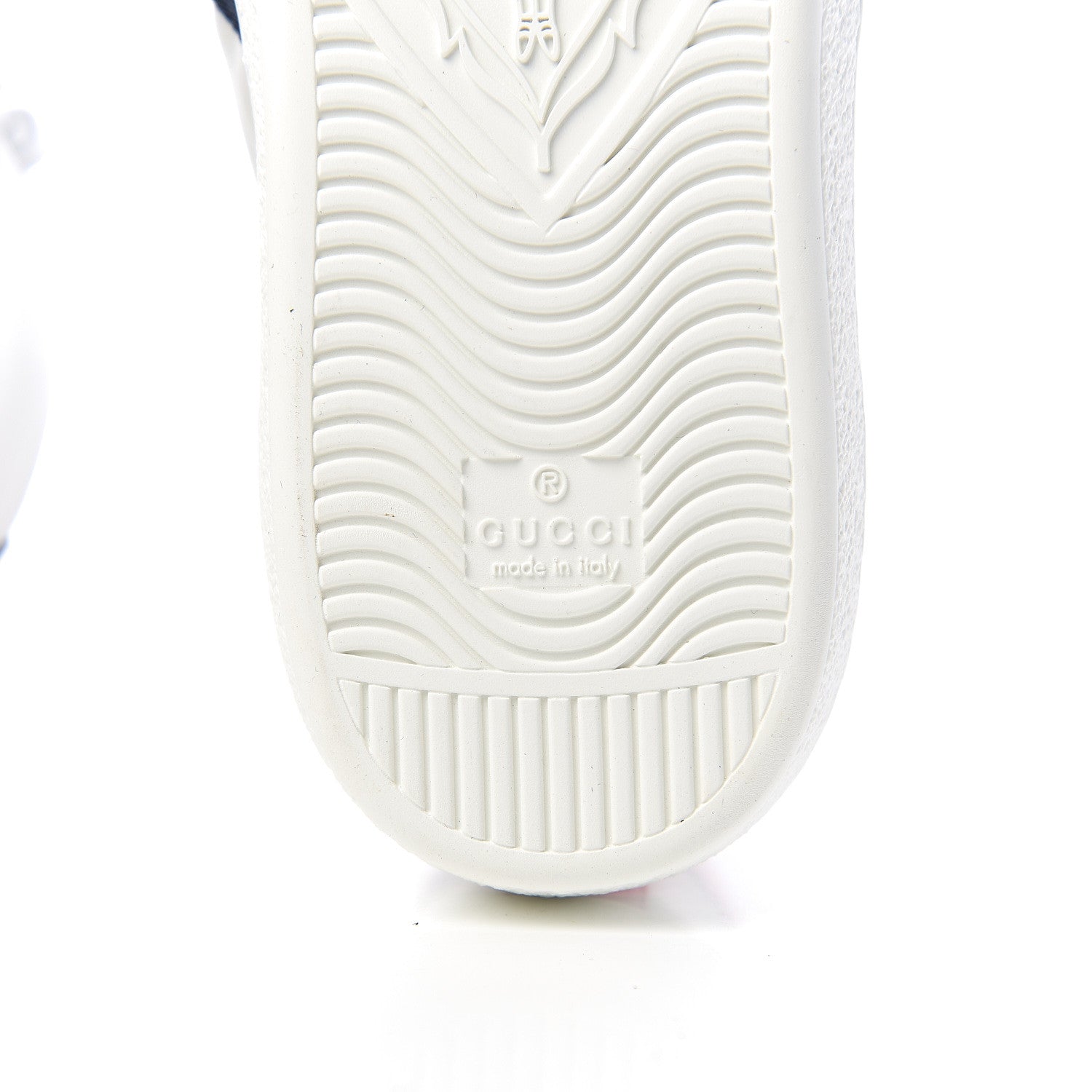 Gucci Calfskin Miro Soft Web Bee Embroidered Mens Ace High Top Sneakers 8 White 7 of 10