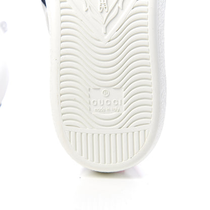 Gucci Calfskin Miro Soft Web Bee Embroidered Mens Ace High Top Sneakers 8 White 7 of 10