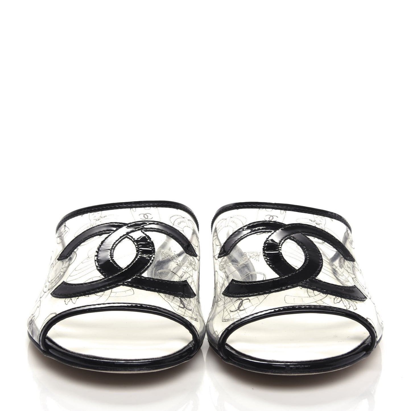 Patent PVC CC Sandal Mule 39 Black