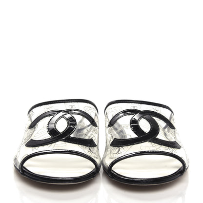 Chanel Patent PVC CC Sandal Mule 39 Black 2 of 10