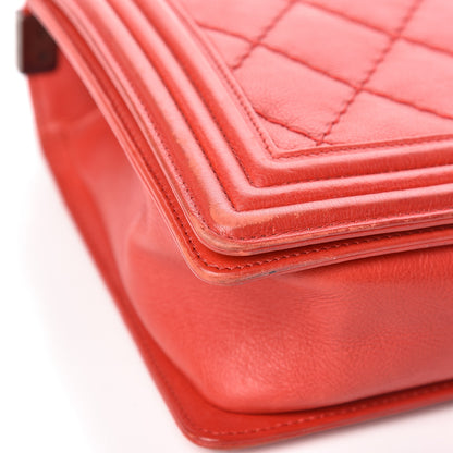 Chanel Calfskin Double Stitch New Medium Boy Flap Red 9 of 13