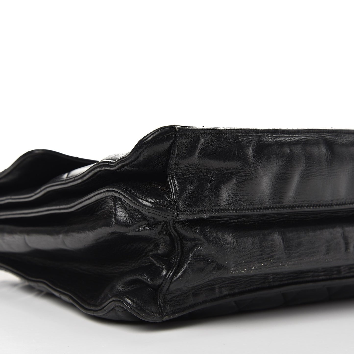 Lambskin Quilted Briefcase Laptop Bag Black