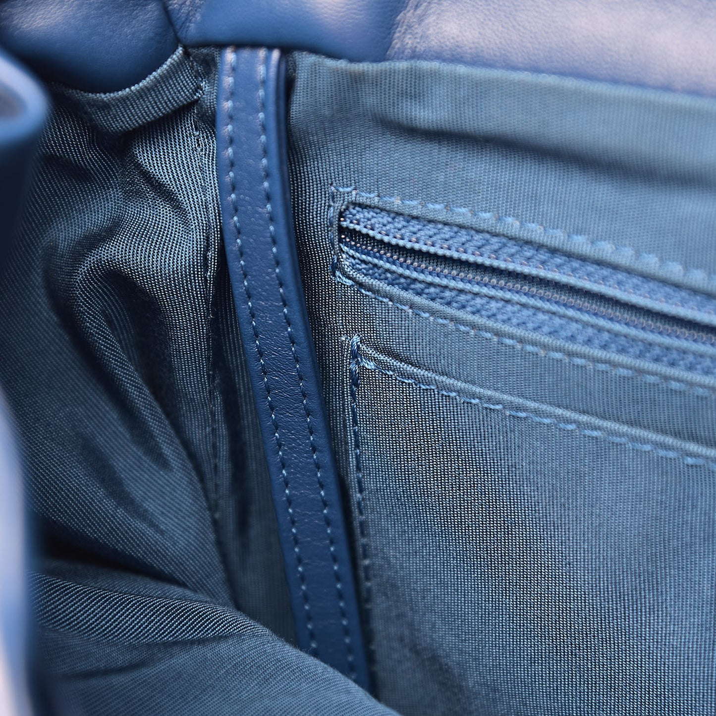 Calfskin Chevron Quilted Large Urban Spirit Backpack Blue