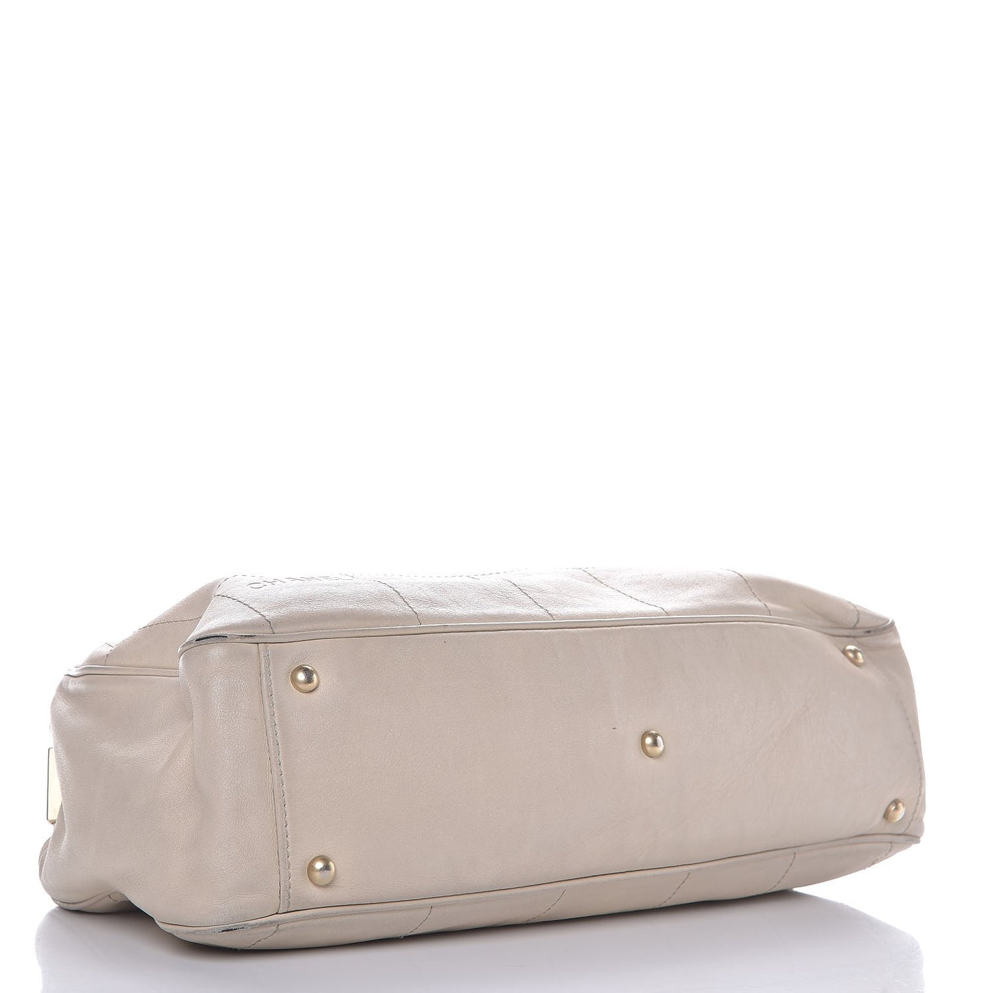 Calfskin Square Stitched Tote Ivory