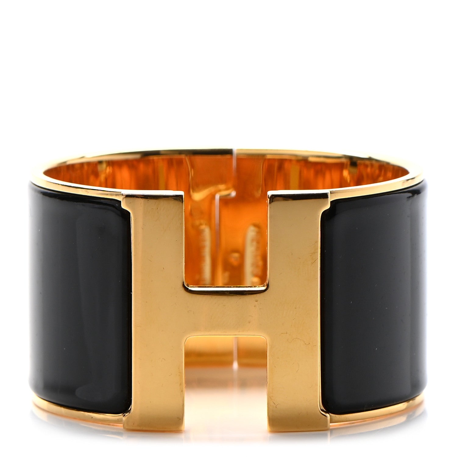 Hermes Enamel Extra Wide Clic Clac H Bracelet PM Black 1 of 5