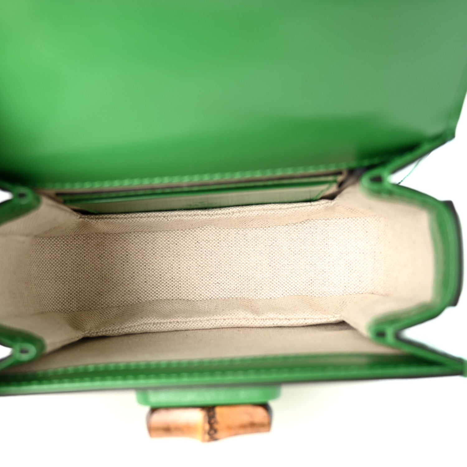 Gucci Boarded Dyana Lux Calfskin Mini Bamboo 1947 Top Handle Bag Spring Green 5 of 9