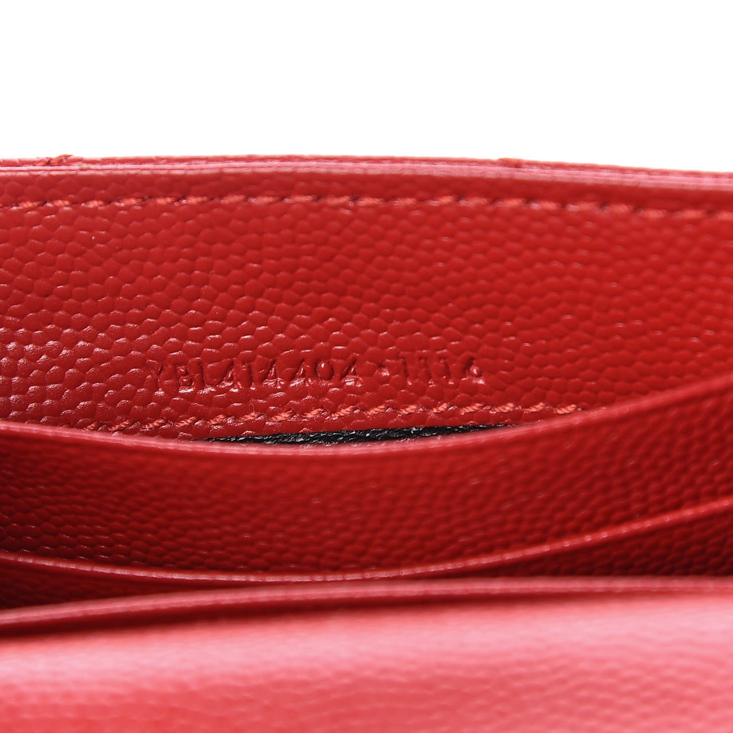 Grain De Poudre Matelasse Chevron Small Monogram Envelope Wallet Rouge Eros