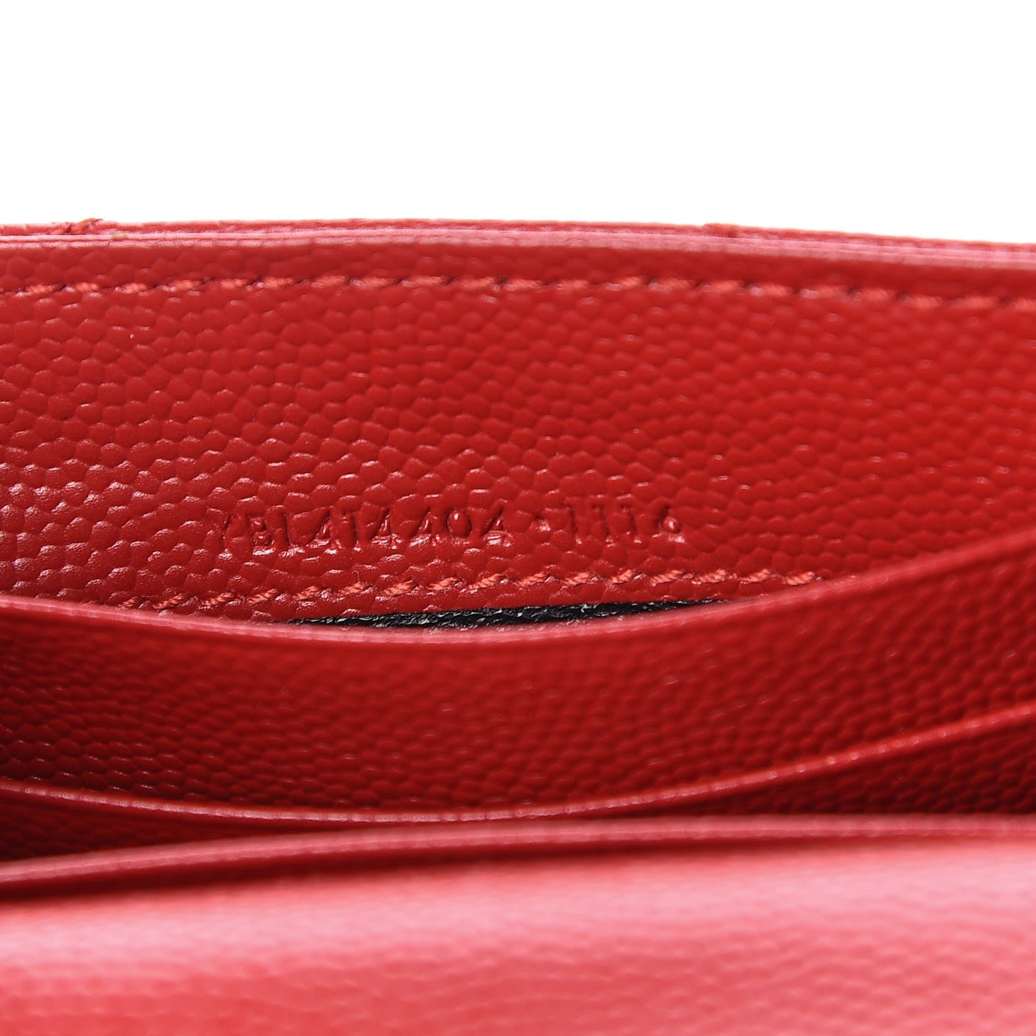 Saint Laurent Grain De Poudre Matelasse Chevron Small Monogram Envelope Wallet Rouge Eros 8 of 11