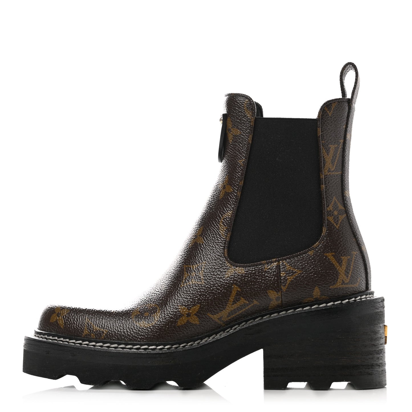 Patent Monogram LV Beaubourg Ankle Boots 35 Black