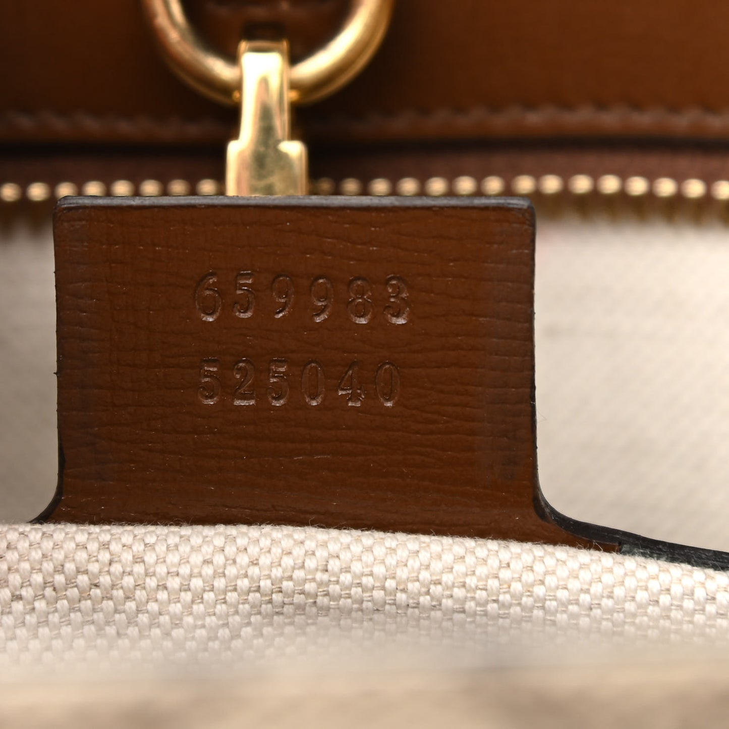 GG Supreme Monogram Azalea Calfskin Small Retro Interlocking G Tote Bag Beige Ebony Brown Sugar