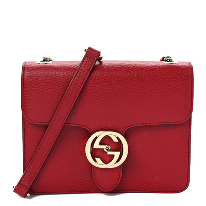 Gucci Dollar Calfskin Small Interlocking G Shoulder Bag Red 1 of 8