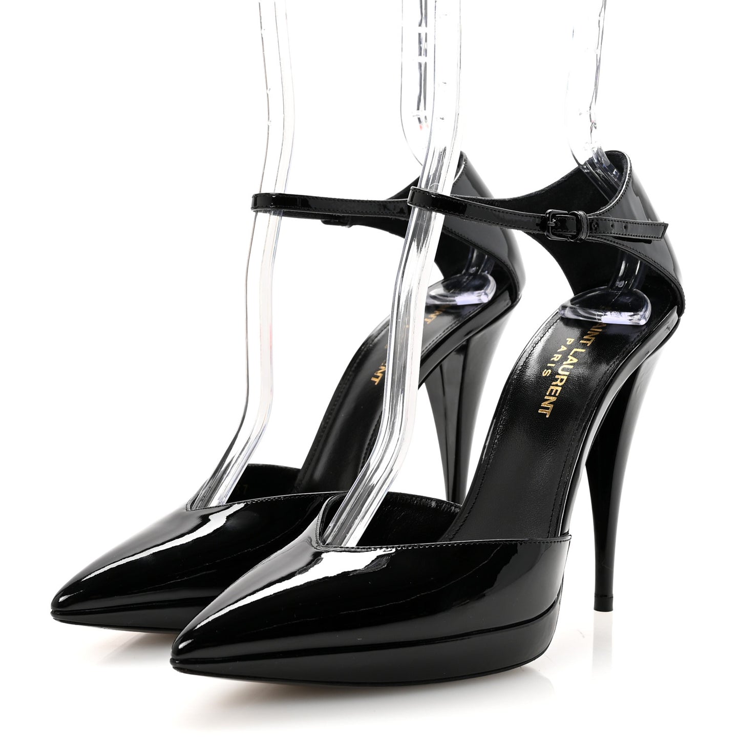 Patent Anja 105 Ankle Strap Pointed Pumps 37 Black