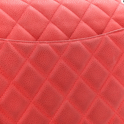 Chanel Iridescent Caviar Quilted Jumbo Double Flap Red 11 of 17