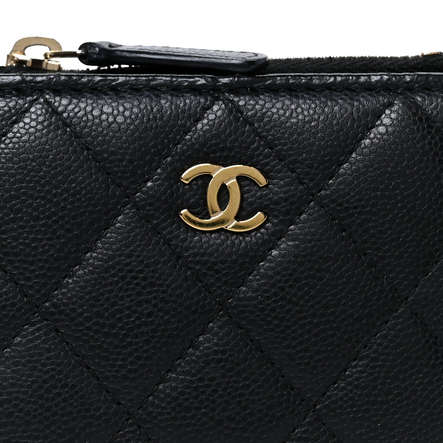 Chanel Caviar Quilted CC Zip Compact Wallet Black 11 of 12