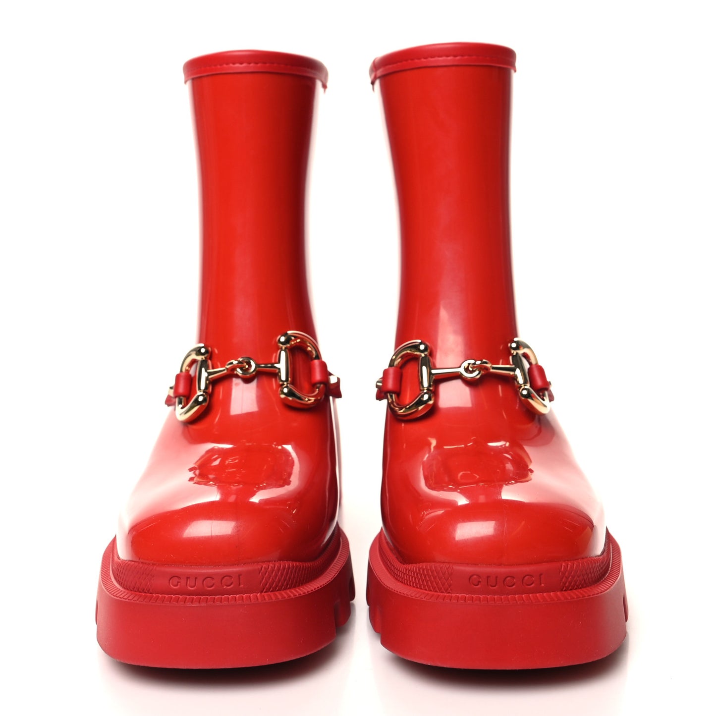 Rubber Womens Horsebit Ankle Boots 37 Maple Red