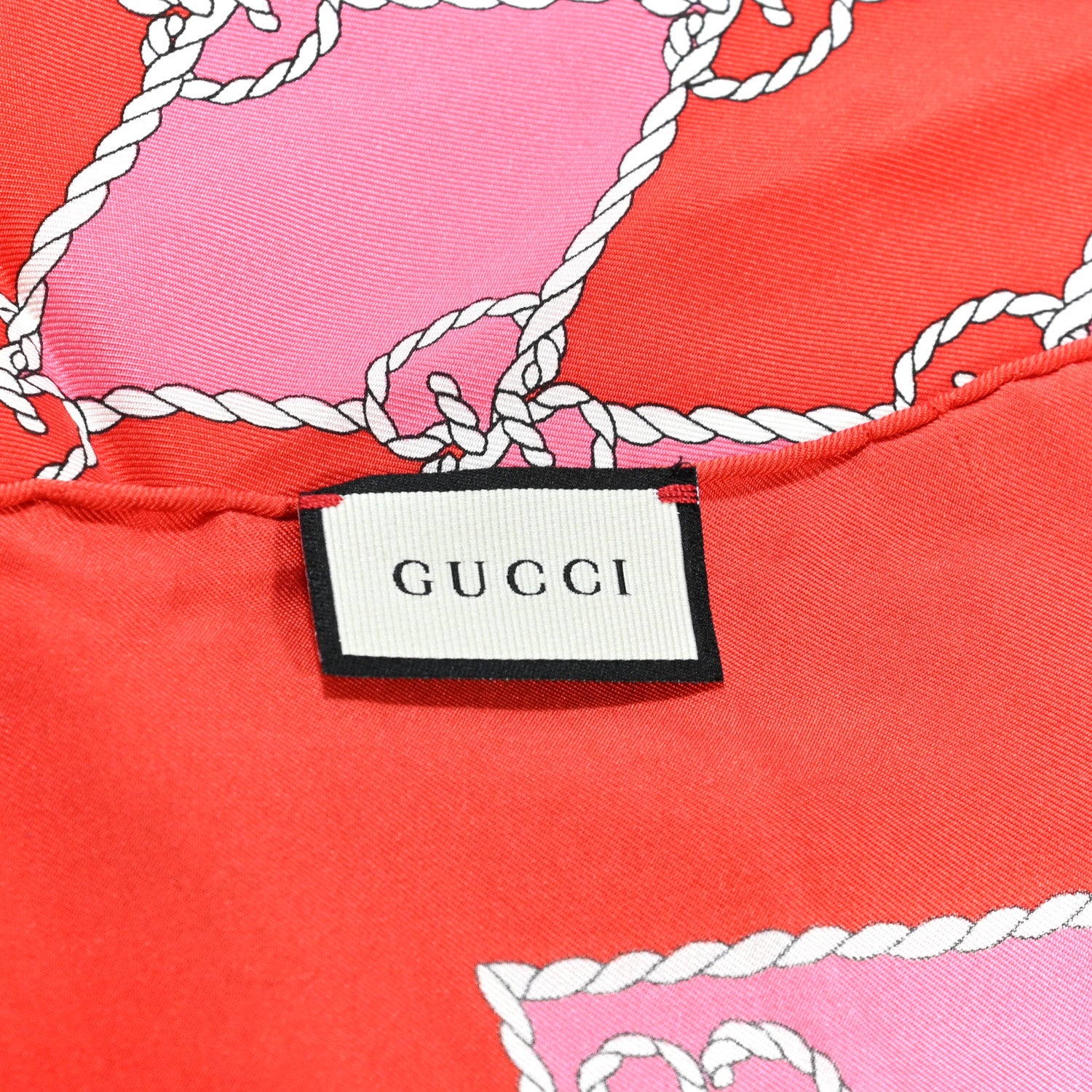 Gucci Silk Monogram Scarf Red Pink 2 of 4