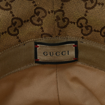 Gucci Monogram Textured Dollar Calfskin GG Jago Bucket Hat XL Cacao Beige 9 of 9
