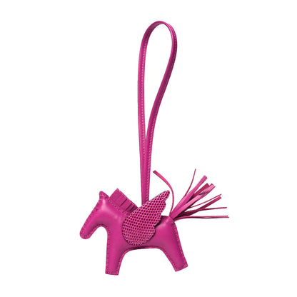 Hermes Milo Lambskin Lizard Touch Grigri Rodeo Pegase Horse Bag Charm PM Rose Poupre 1 of 4