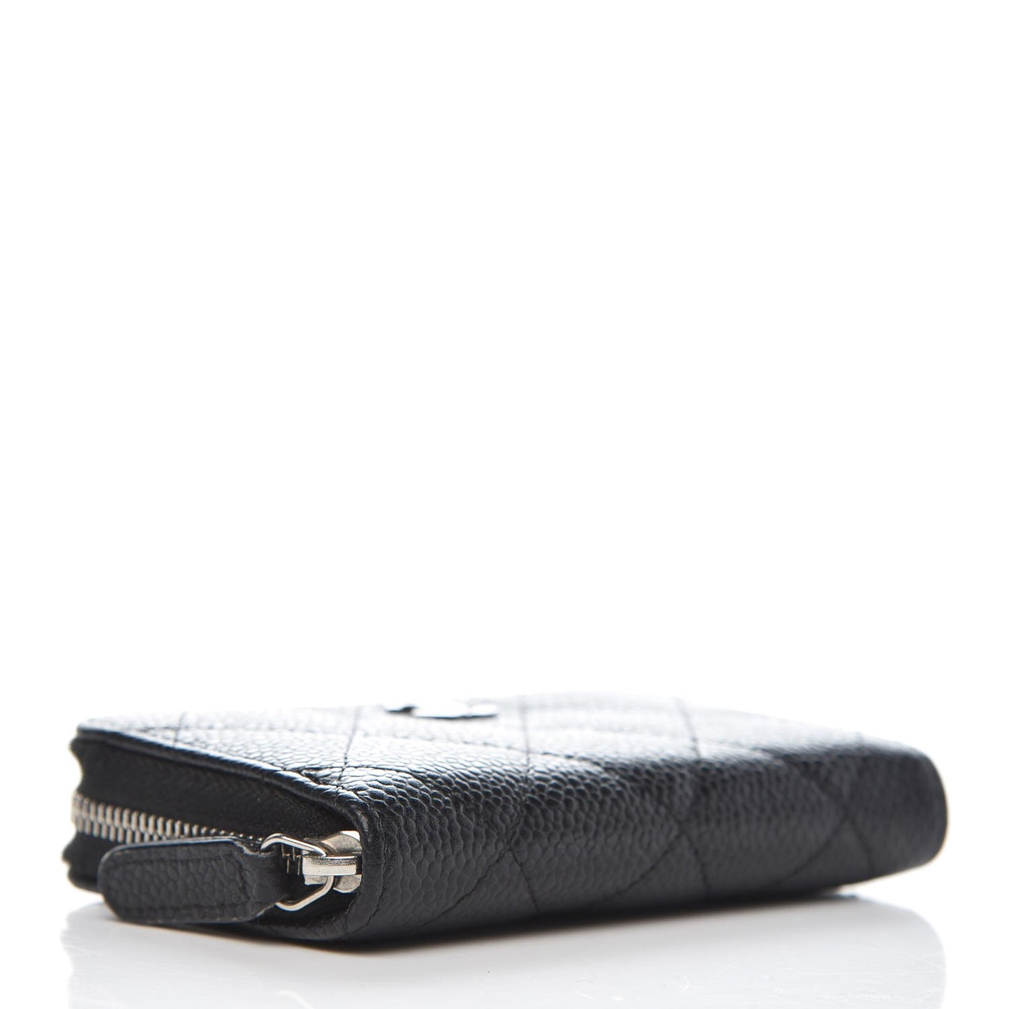 Caviar Quilted Zip Coin Purse Black