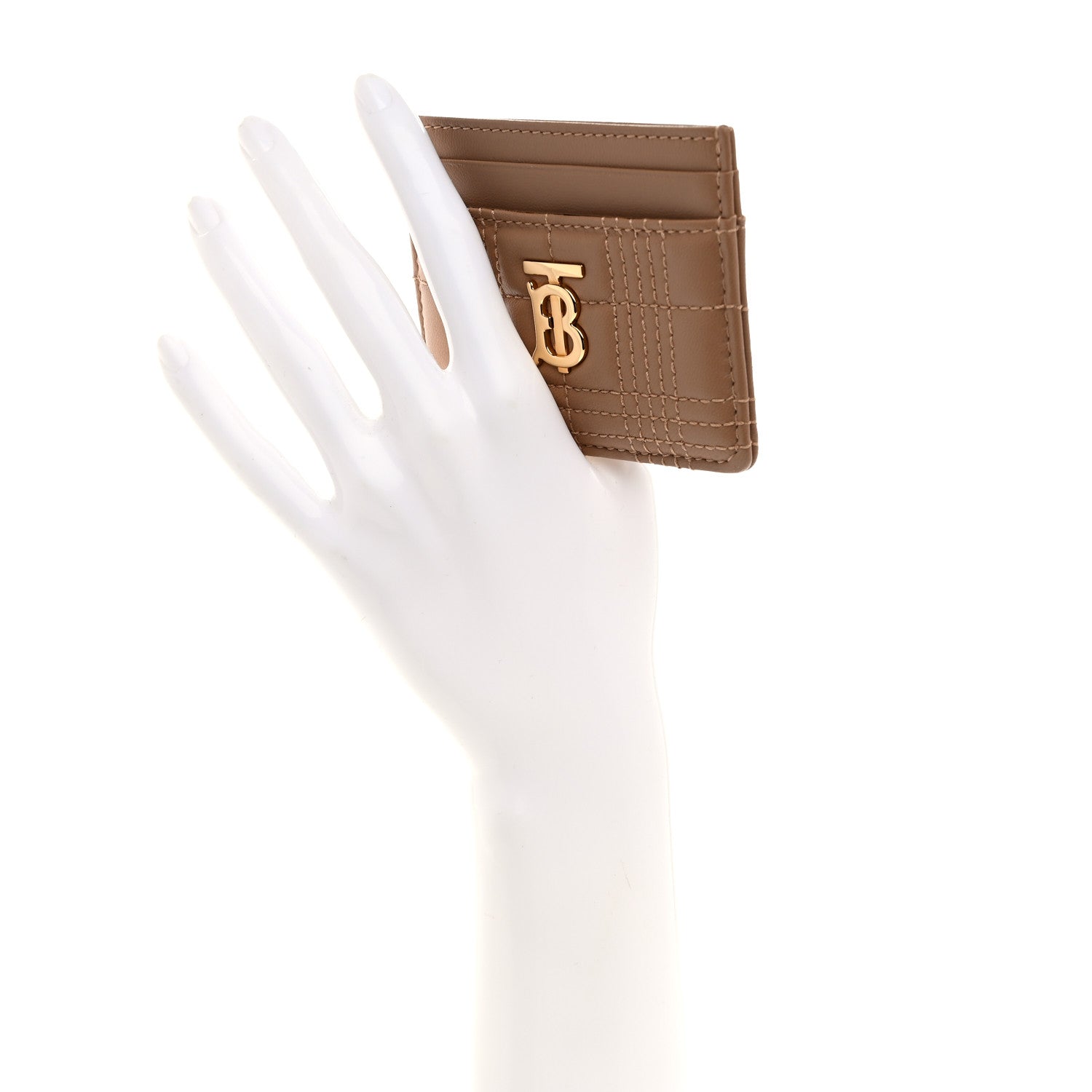 Burberry Lambskin Quilted Small Lola Card Holder Camel 2 of 7