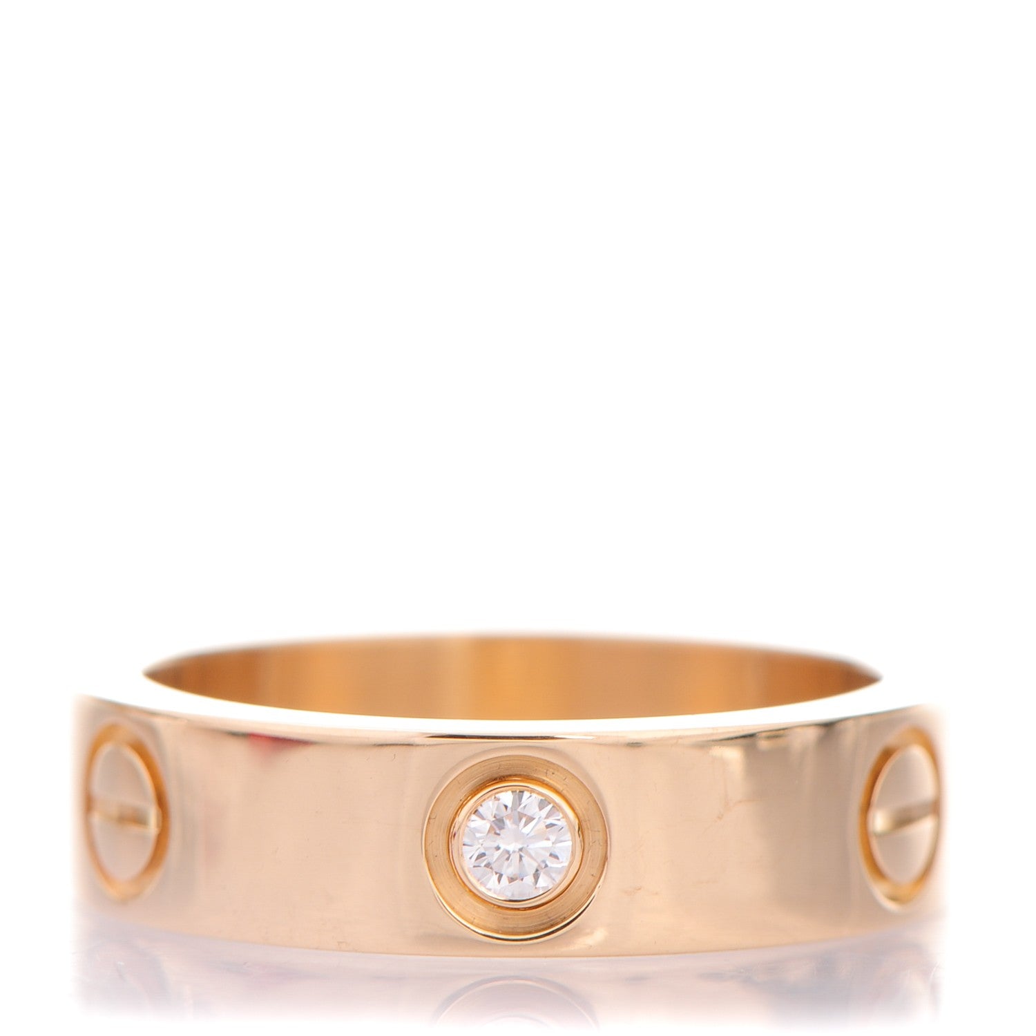 Cartier 18K Yellow Gold 3 Diamond 5.5mm LOVE Ring 55 7.25 1 of 4