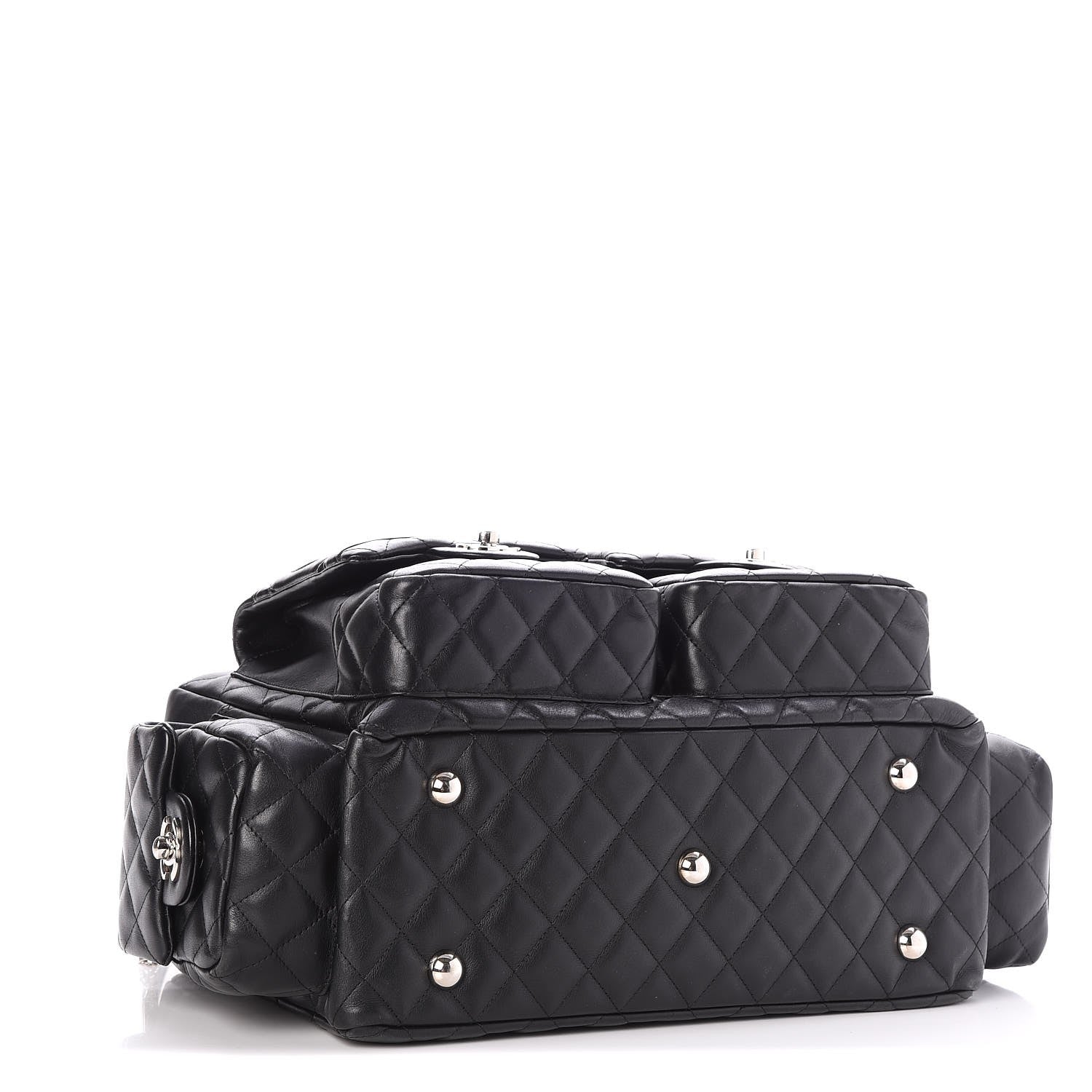 Chanel Calfskin Quilted Large Cambon Multipocket Reporter Black 4 of 7