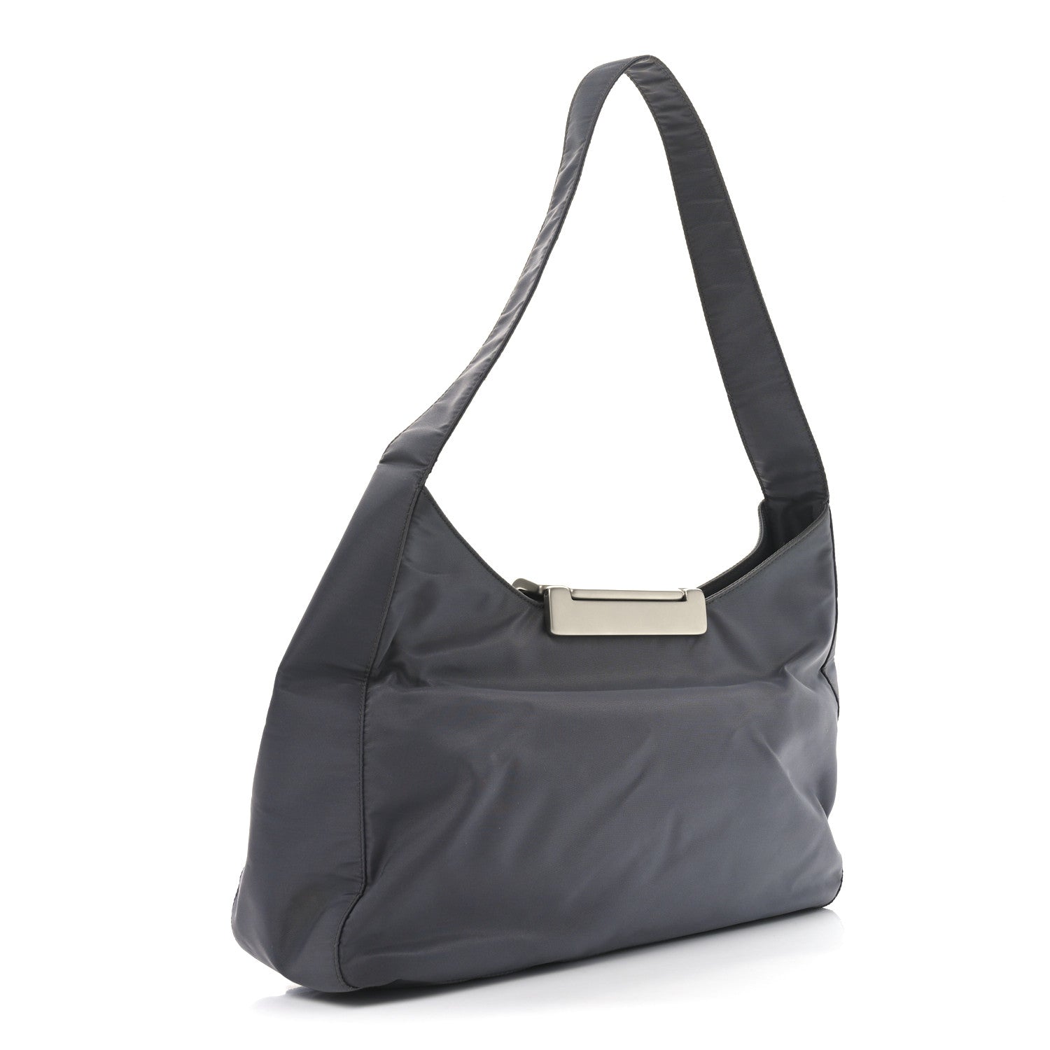 Prada Tessuto Nylon Metal Shoulder Bag Grey 3 of 9